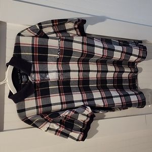 Nautica polo shirt Men's M Navy White Red plaid